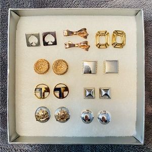 9 pairs of earrings: Micheal Kors, Kate Spade, Tory Burch, Ralph Lauren & KC